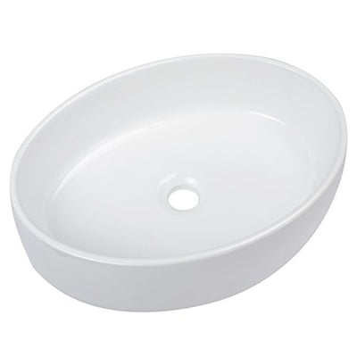Funime Counter Top Wash Basin Oval Ceramic Bathroom Sink Bowl