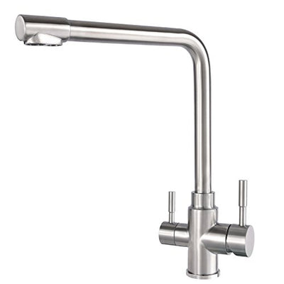 3 Way Water Filter Taps Stainless Steel Swivel Spout Pure Drinking Water Kitchen Sink Mixer Tap