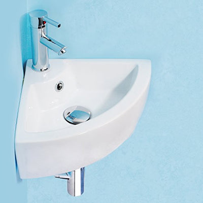 Hapilife Bathroom Sink Ceramic Cloakroom Corner Basin Wall Hung Hapi-S40A