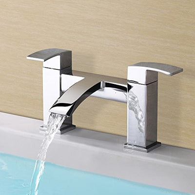 Celala Luxury Bathroom Bath Taps Mixers Dual Lever Chrome Brass Square
