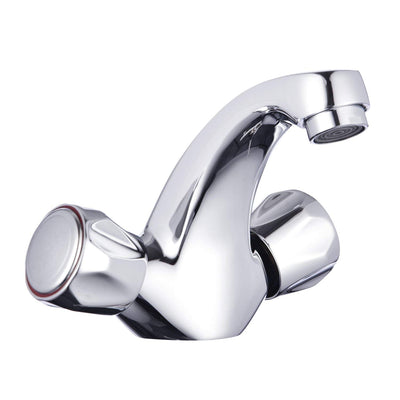 Hapilife Basin Taps Bathroom Sink Mixer Taps Swan Neck Chrome Brass Small With UK Standard Fittings