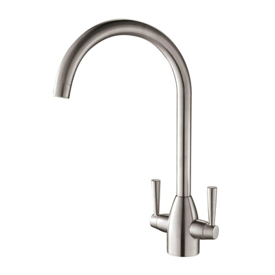 Hapilife Kitchen Tap Two Handle Swivel Spout Sink Mixer Tap, Brushed Nickel Hapi-T03N