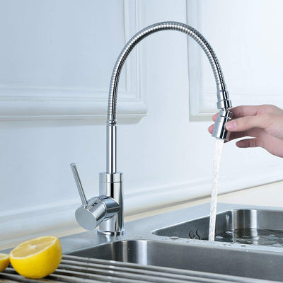 Hododou Flexible Spray Kitchen Sink Taps Mixers Single Lever Chrome